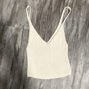 American Eagle Outfitters Cream Knit Camisole